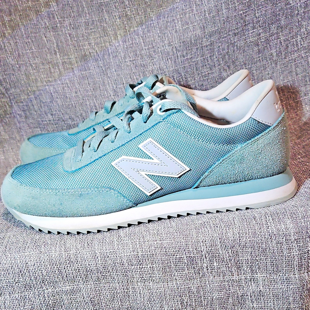New Balance 501 Womens 11 Blue Gray Casual Sneakers Shoes WZ501NRB No Insoles